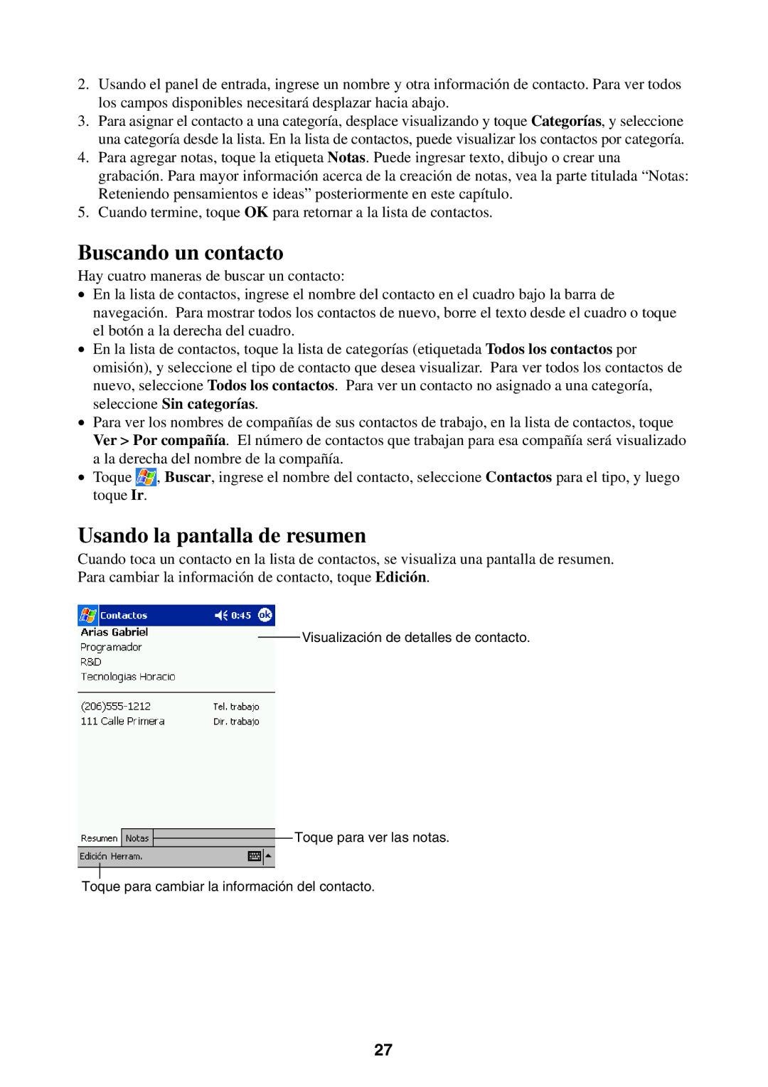 Casio 2002 manual Buscando un contacto 