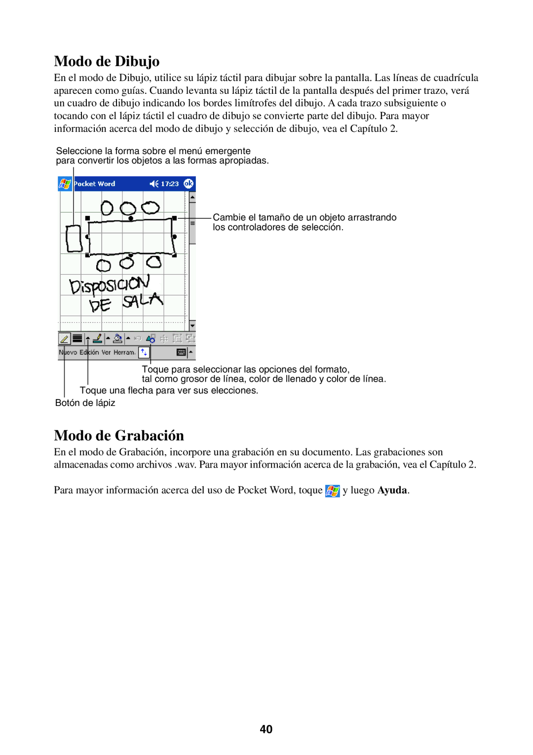 Casio 2002 manual Modo de Dibujo, Modo de Grabación 