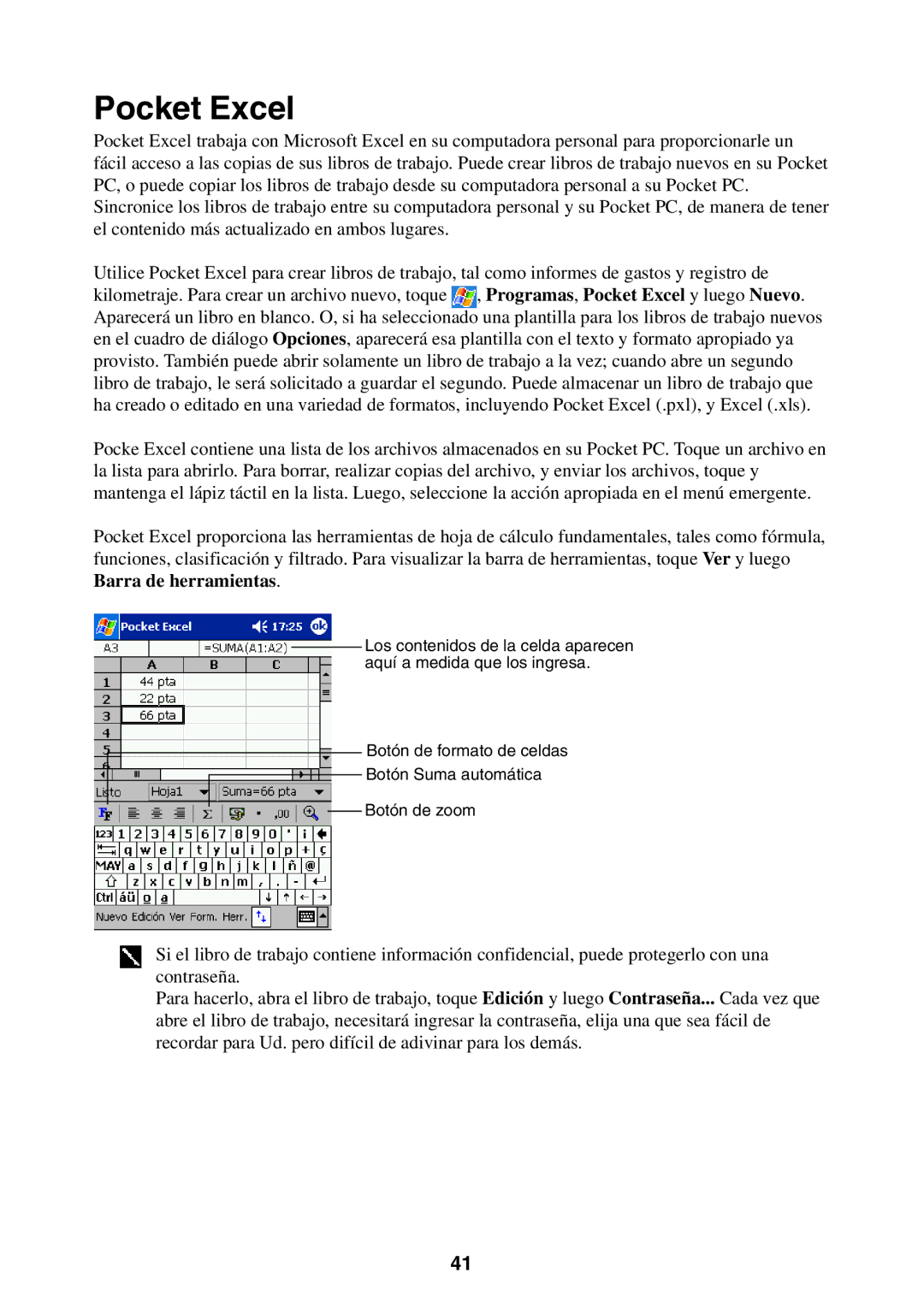 Casio 2002 manual Pocket Excel 