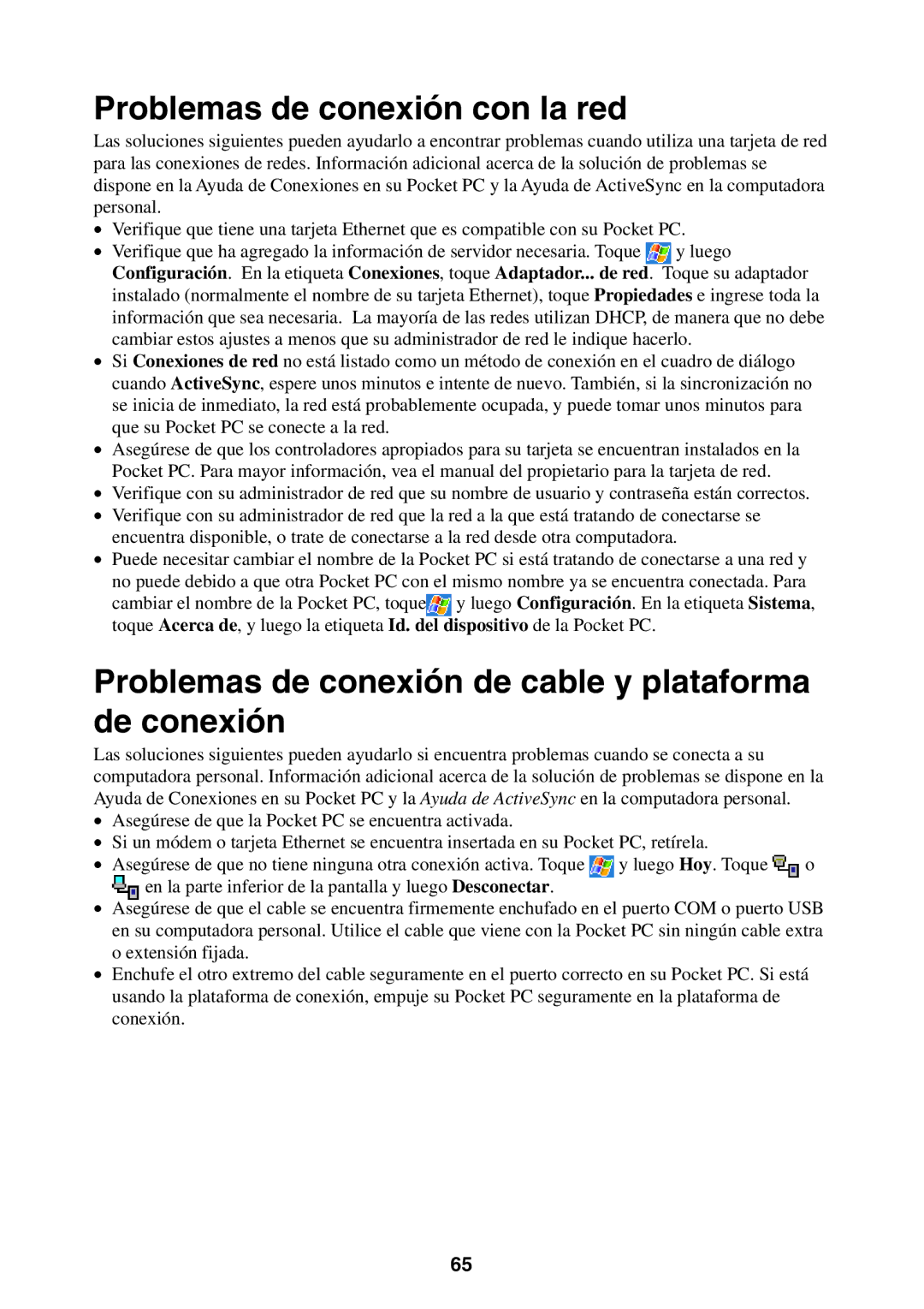 Casio 2002 manual Problemas de conexión con la red, Problemas de conexión de cable y plataforma de conexión 