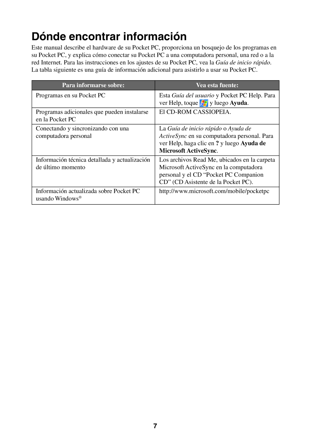 Casio 2002 manual Dónde encontrar información, Para informarse sobre Vea esta fuente 