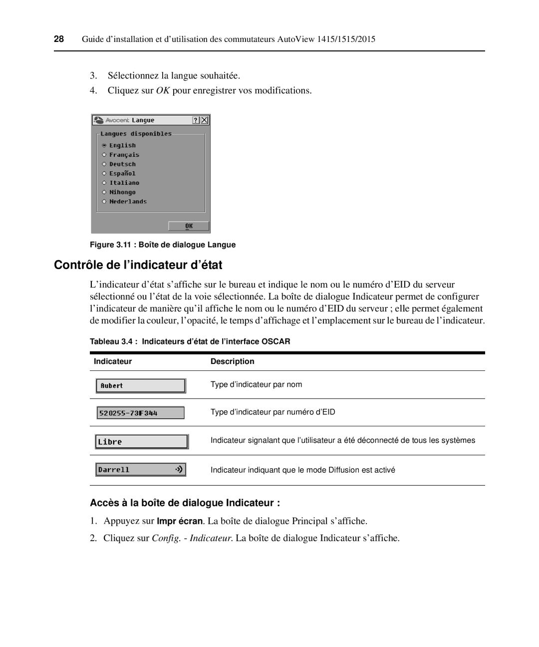 Casio 2015 manual Contrôle de l’indicateur d’état, Accès à la boîte de dialogue Indicateur 