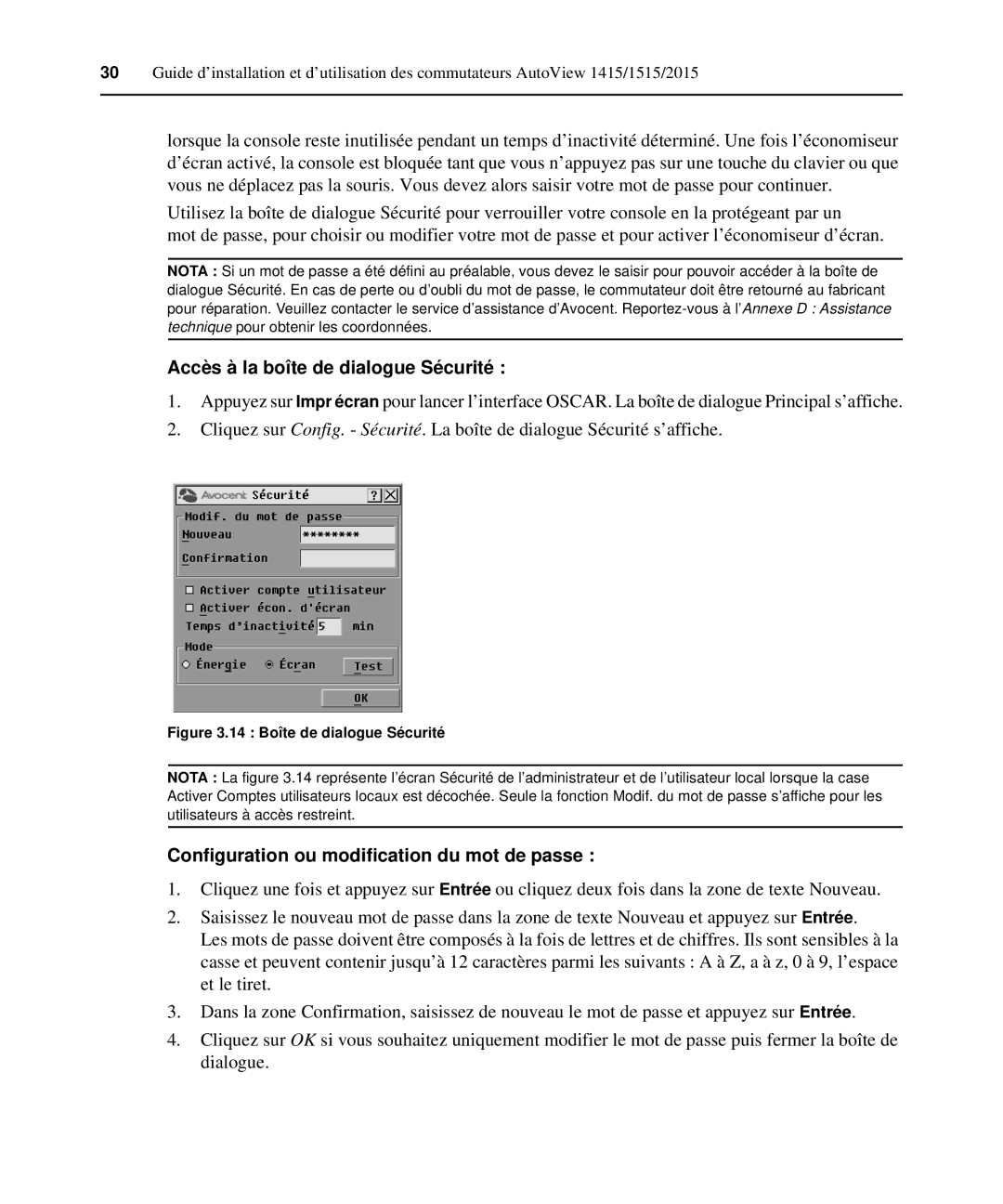 Casio 2015 manual Accès à la boîte de dialogue Sécurité, Configuration ou modification du mot de passe 