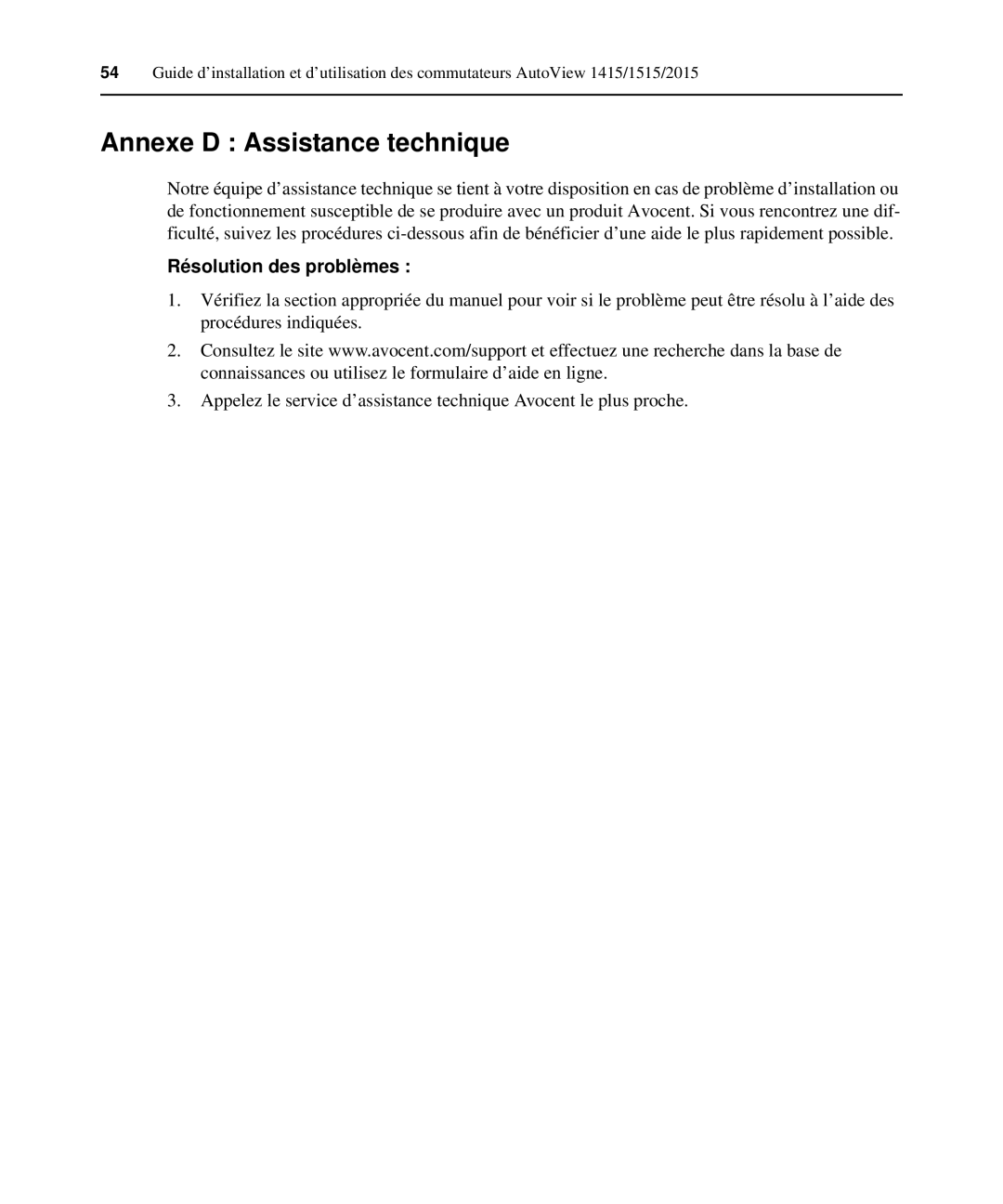 Casio 2015 manual Annexe D Assistance technique, Résolution des problèmes 