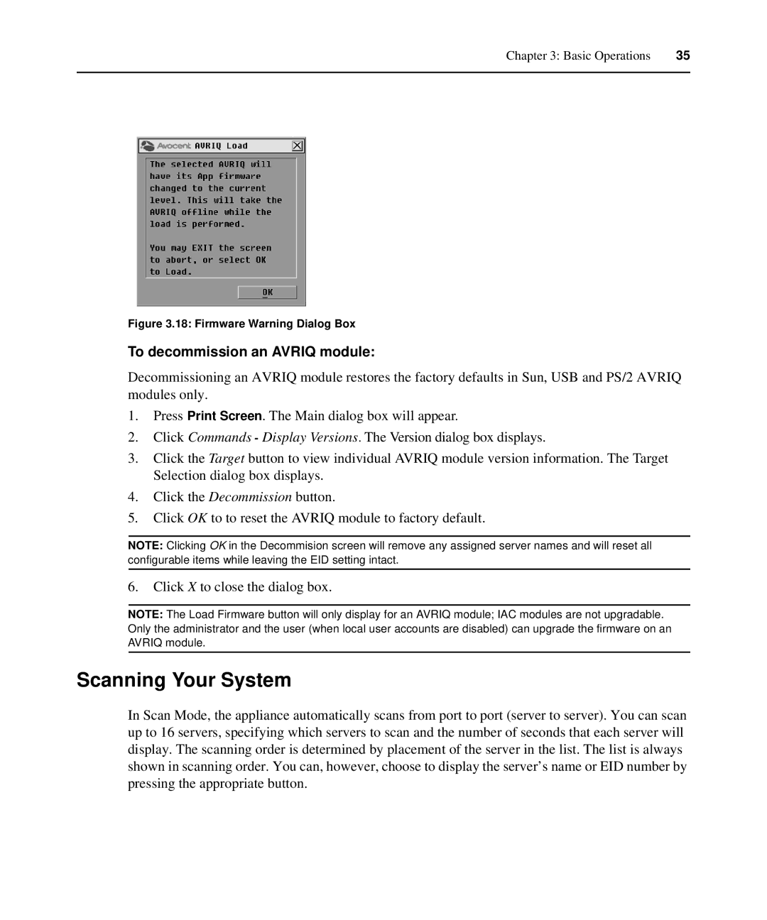 Casio 2015 manual Scanning Your System, To decommission an Avriq module 