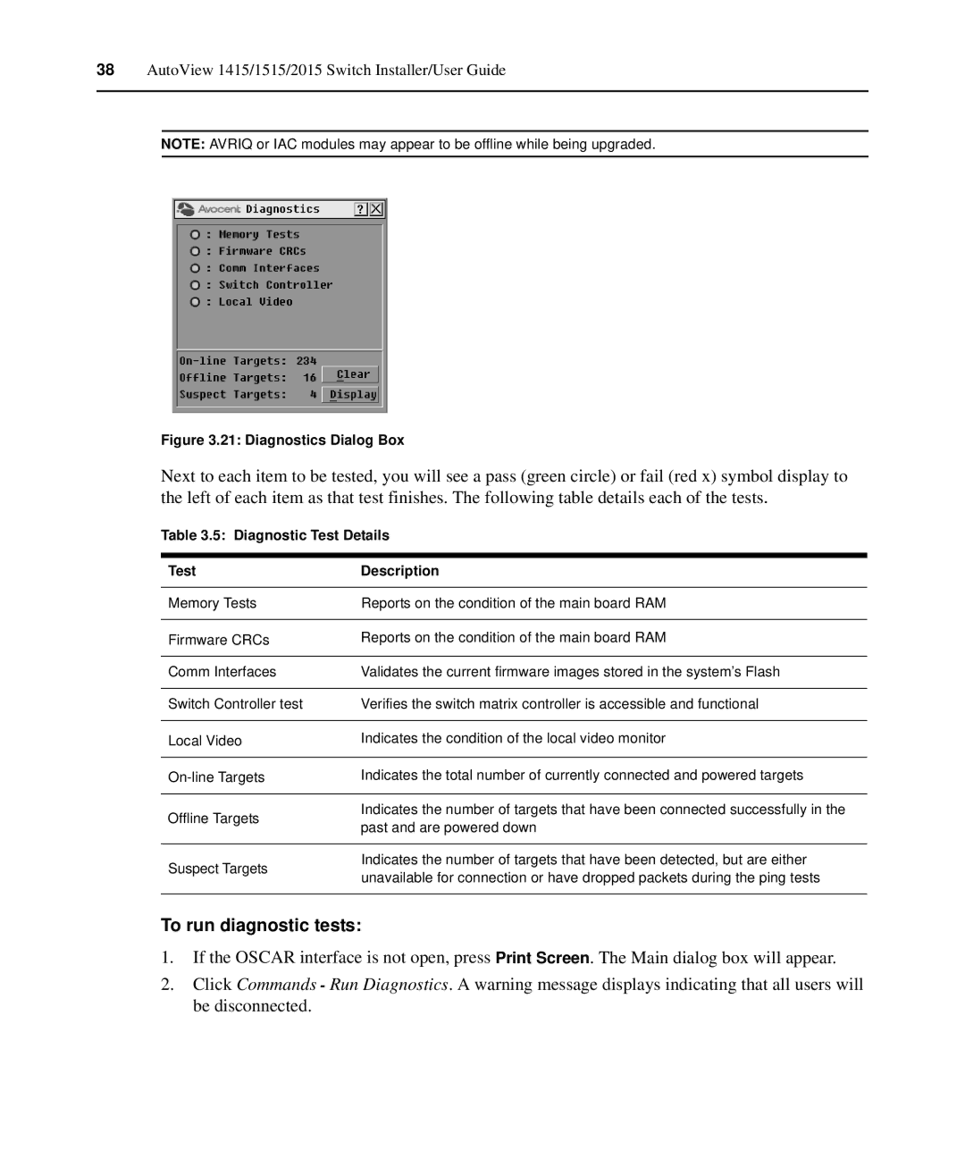 Casio 2015 manual To run diagnostic tests, Diagnostic Test Details Description 