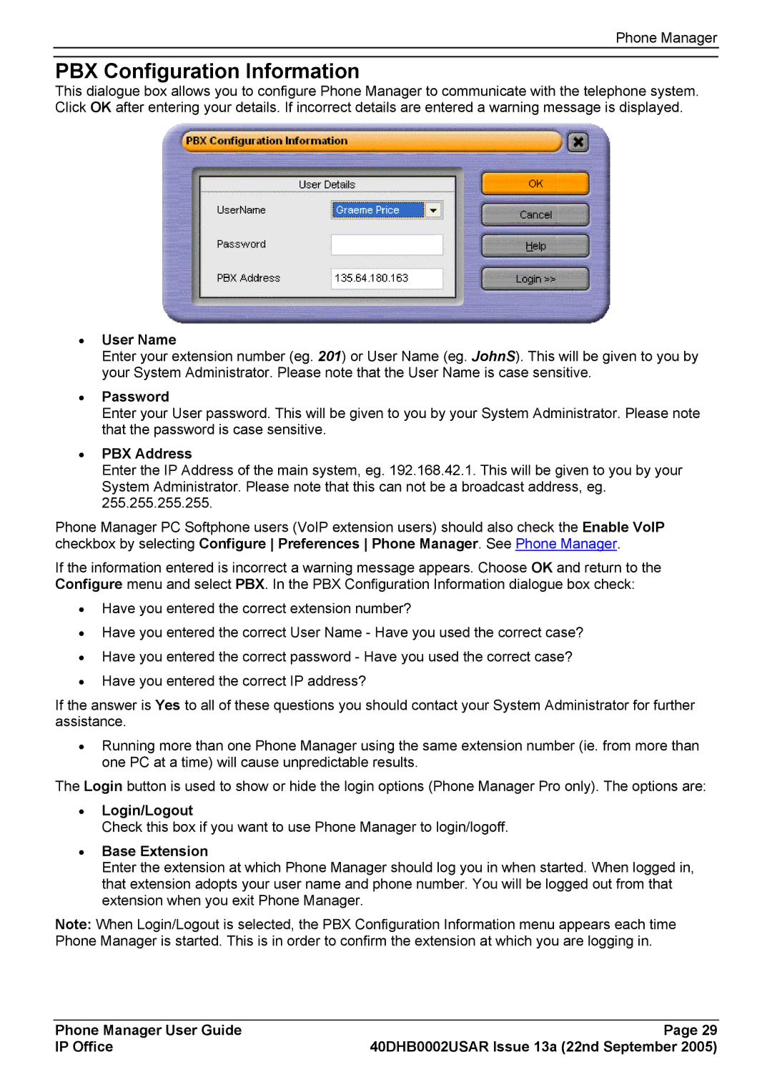 Casio 40DHB0002USAR manual PBX Configuration Information 