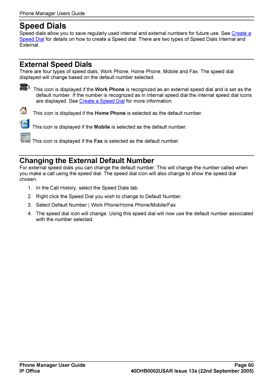 Casio 40DHB0002USAR manual External Speed Dials, Changing the External Default Number 