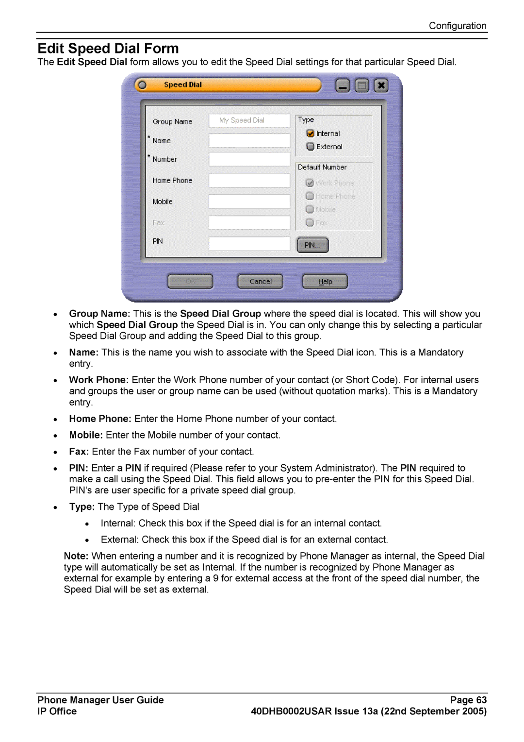 Casio 40DHB0002USAR manual Edit Speed Dial Form 