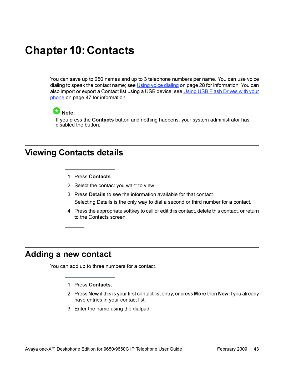 Casio 9650 manual Viewing Contacts details, Adding a new contact 