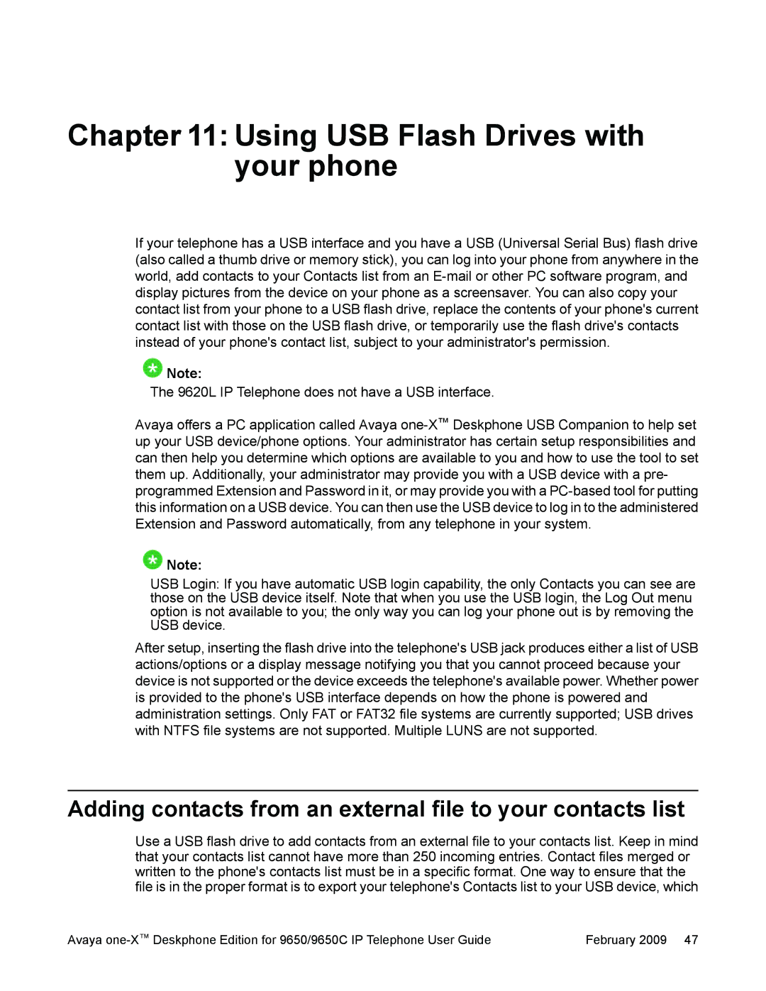 Casio 9650 manual Using USB Flash Drives with your phone, Adding contacts from an external file to your contacts list 