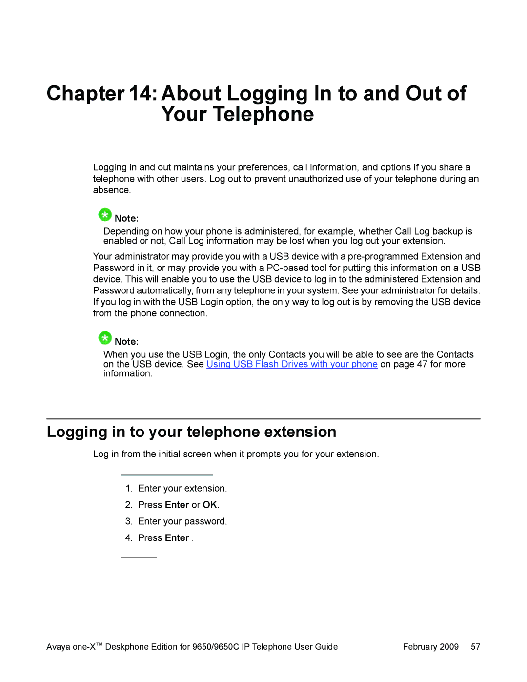 Casio 9650 manual About Logging In to and Out of Your Telephone, Logging in to your telephone extension 