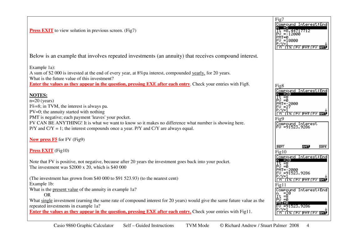 Casio 9860 manual Press Exit Fig10 