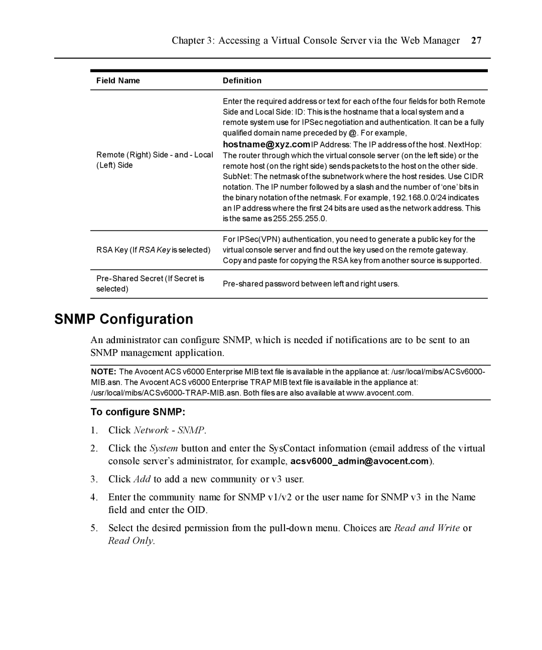 Casio ACS V6000 manual Snmp Configuration, To configure Snmp, Click Network Snmp 