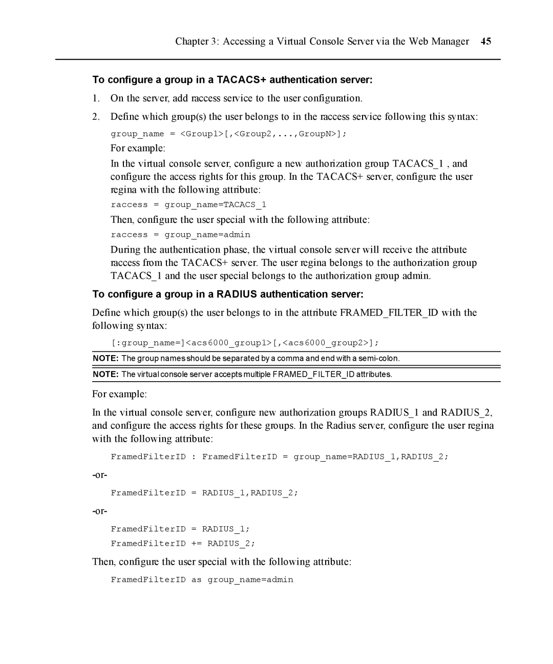 Casio ACS V6000 manual To configure a group in a TACACS+ authentication server 