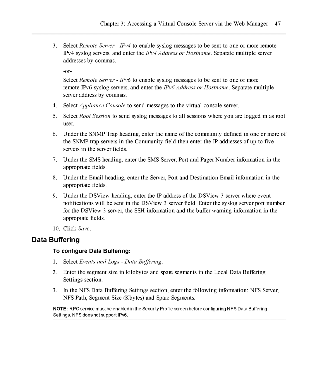 Casio ACS V6000 manual To configure Data Buffering, Select Events and Logs Data Buffering 