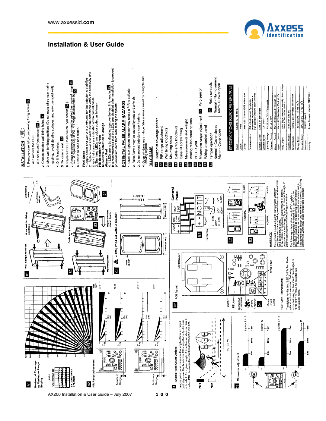 Casio AX200 manual Installation & User Guide 