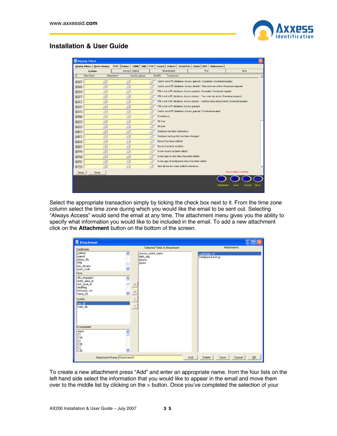 Casio AX200 manual Installation & User Guide 