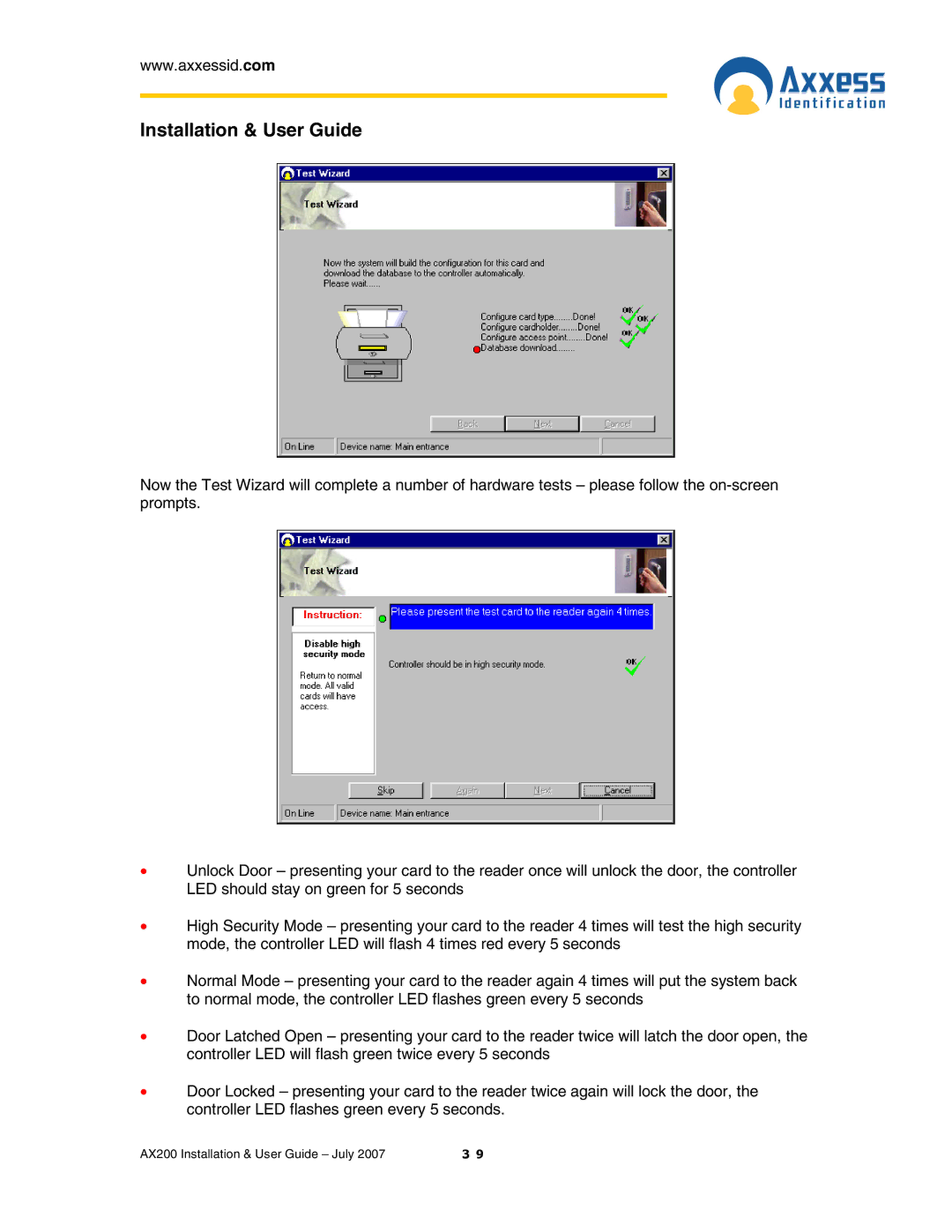 Casio AX200 manual Installation & User Guide 