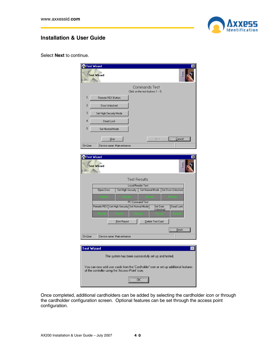 Casio AX200 manual Installation & User Guide 