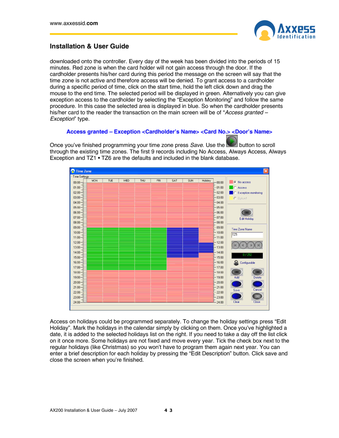 Casio AX200 manual Installation & User Guide 