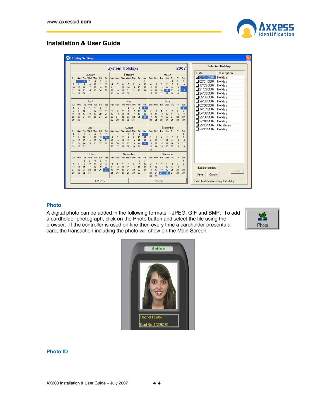 Casio AX200 manual Photo ID 