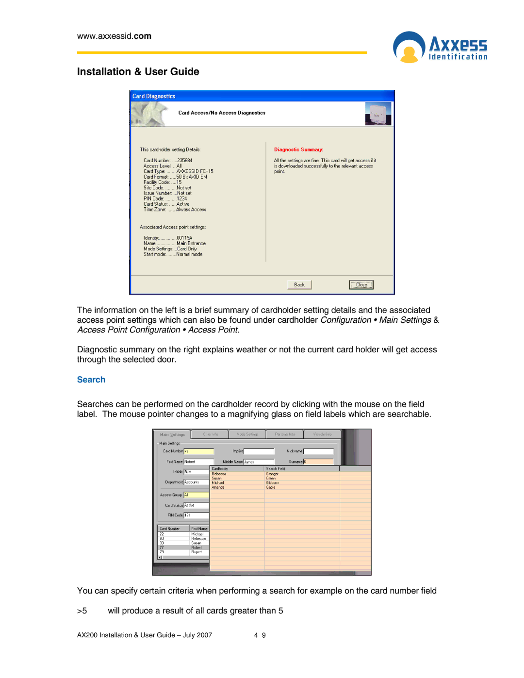 Casio AX200 manual Search 