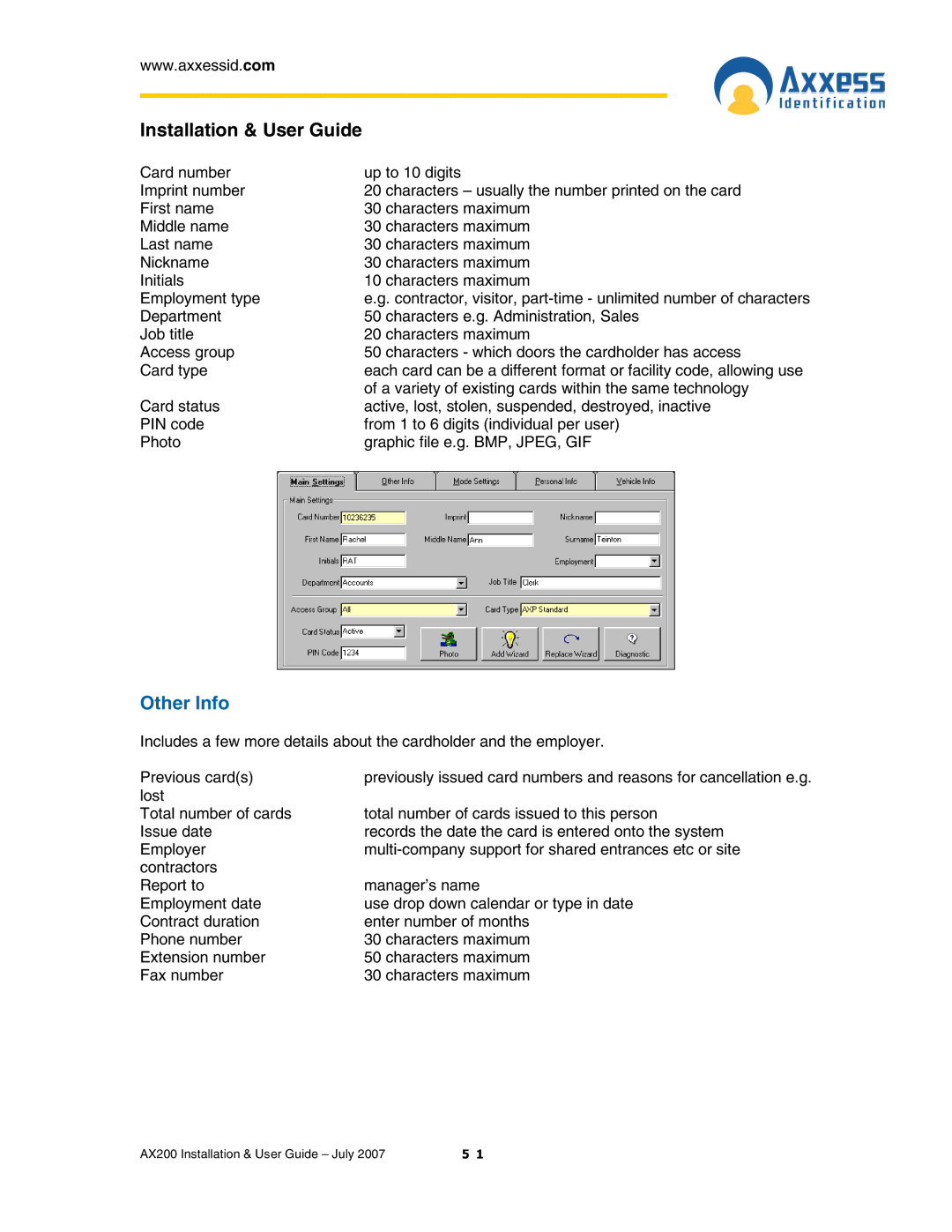 Casio AX200 manual Other Info 