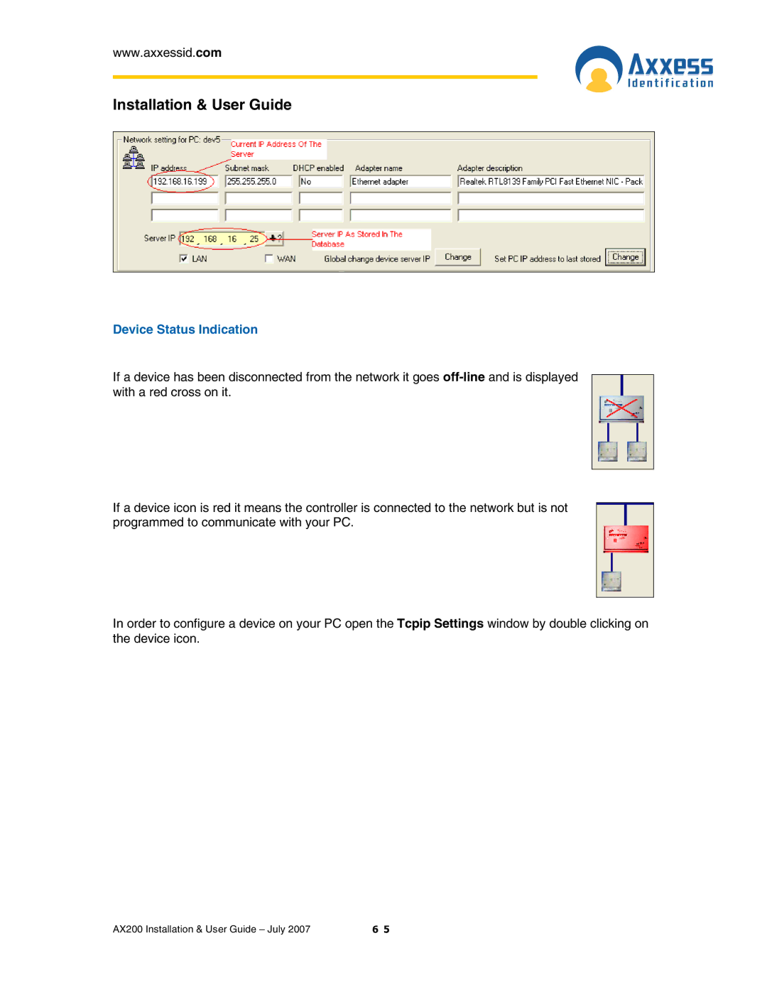 Casio AX200 manual Device Status Indication 