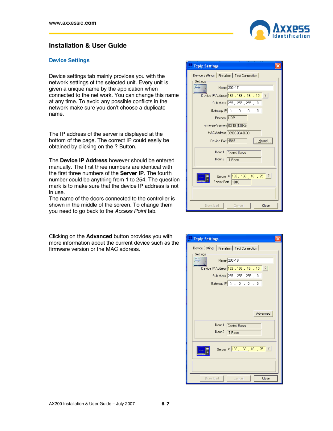 Casio AX200 manual Device Settings 