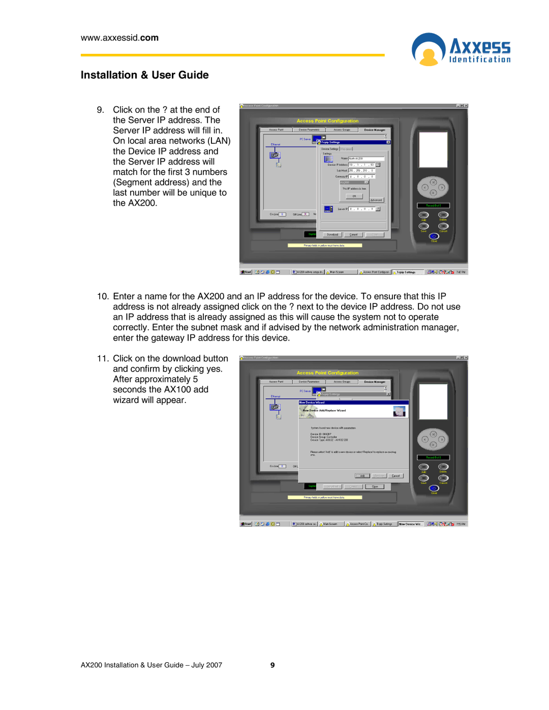 Casio AX200 manual Installation & User Guide 