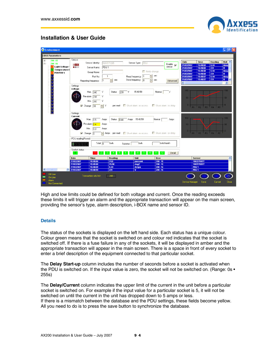 Casio AX200 manual Details 