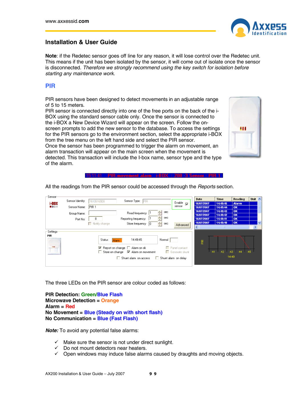 Casio AX200 manual Pir 