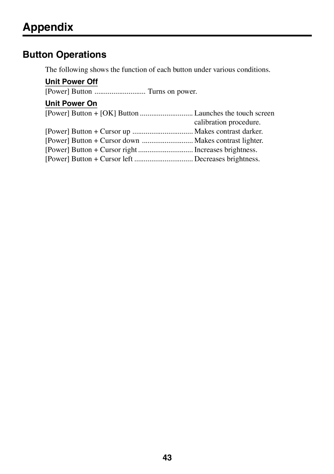 Casio BE-300 manual Appendix, Button Operations 