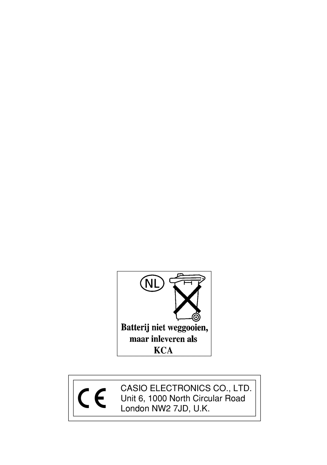 Casio BE-300 manual Unit 6, 1000 North Circular Road London NW2 7JD, U.K 