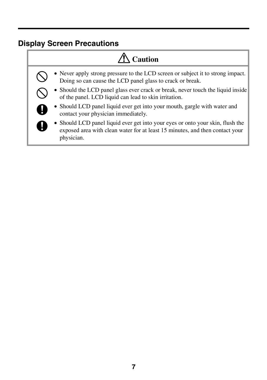 Casio BE-300 manual Display Screen Precautions 