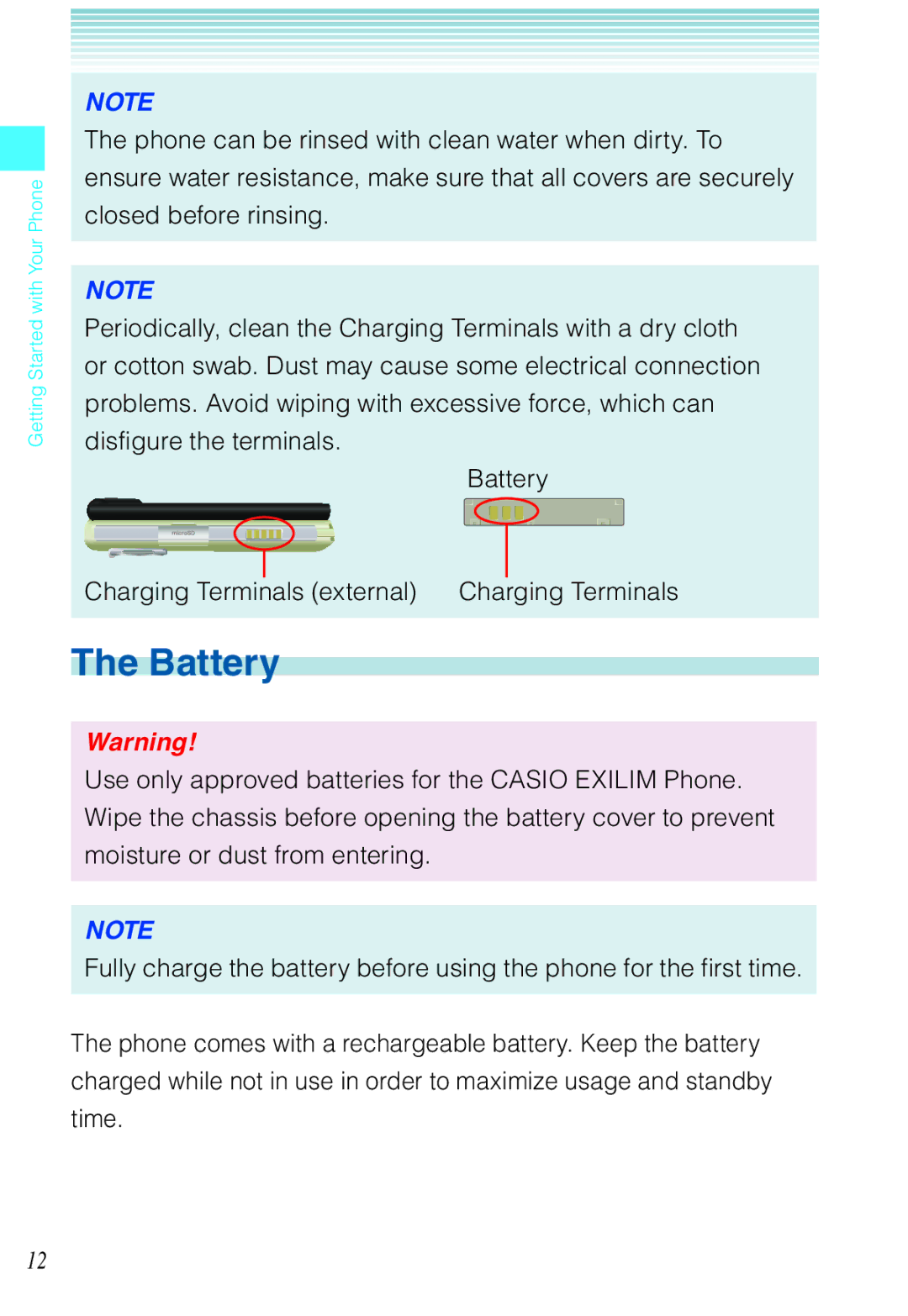 Casio C721 manual Battery 