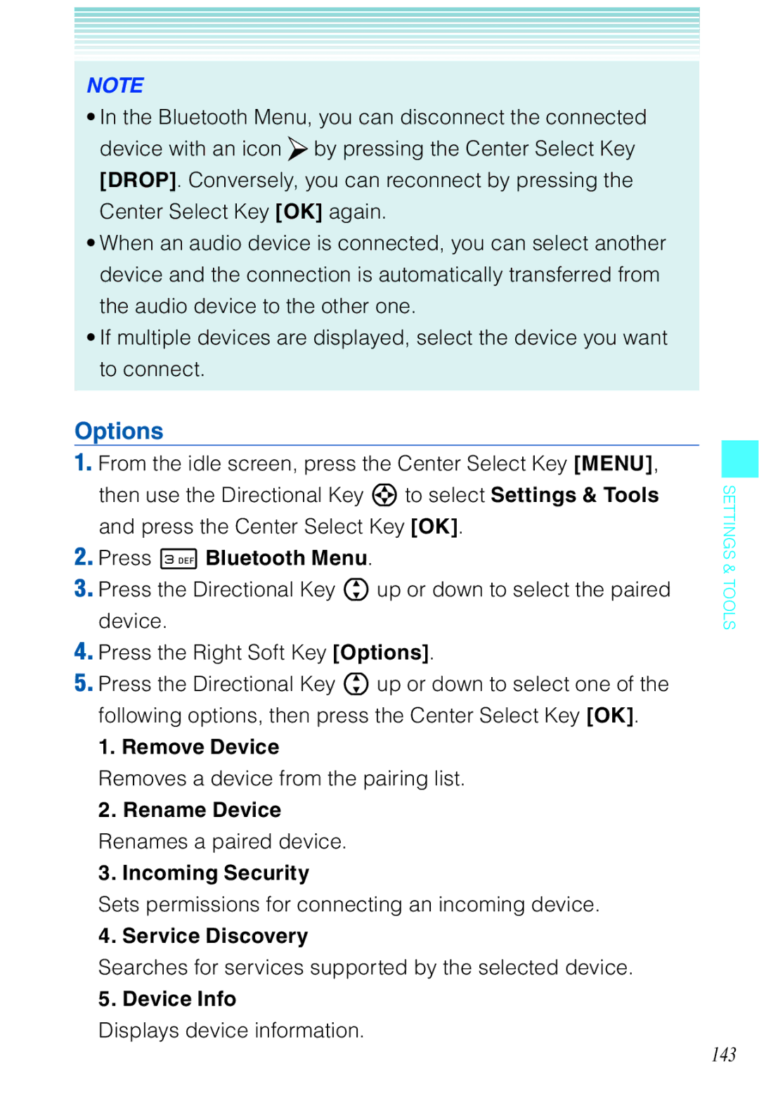 Casio C721 manual Options 