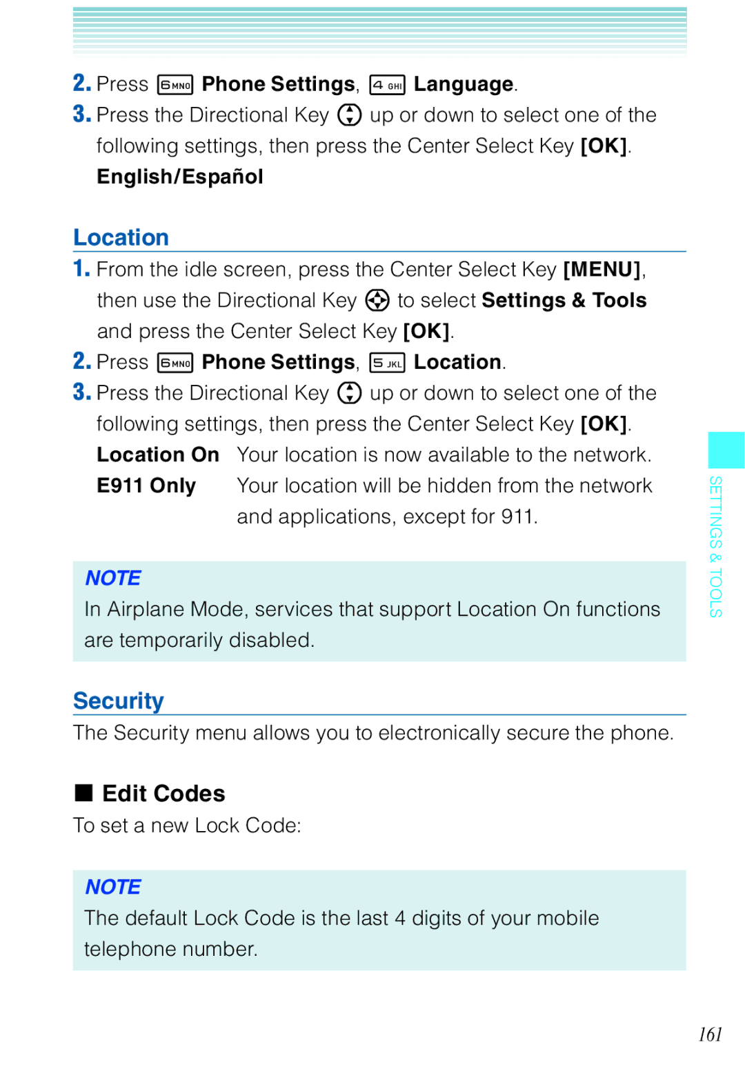 Casio C721 manual Location, Security, Edit Codes 