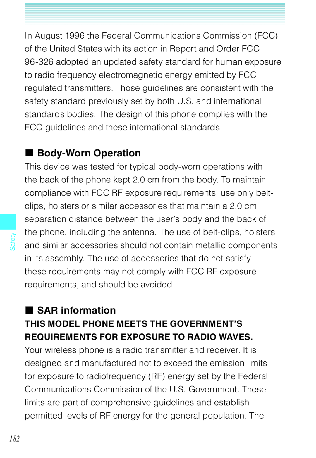 Casio C721 manual Body-Worn Operation, SAR information 