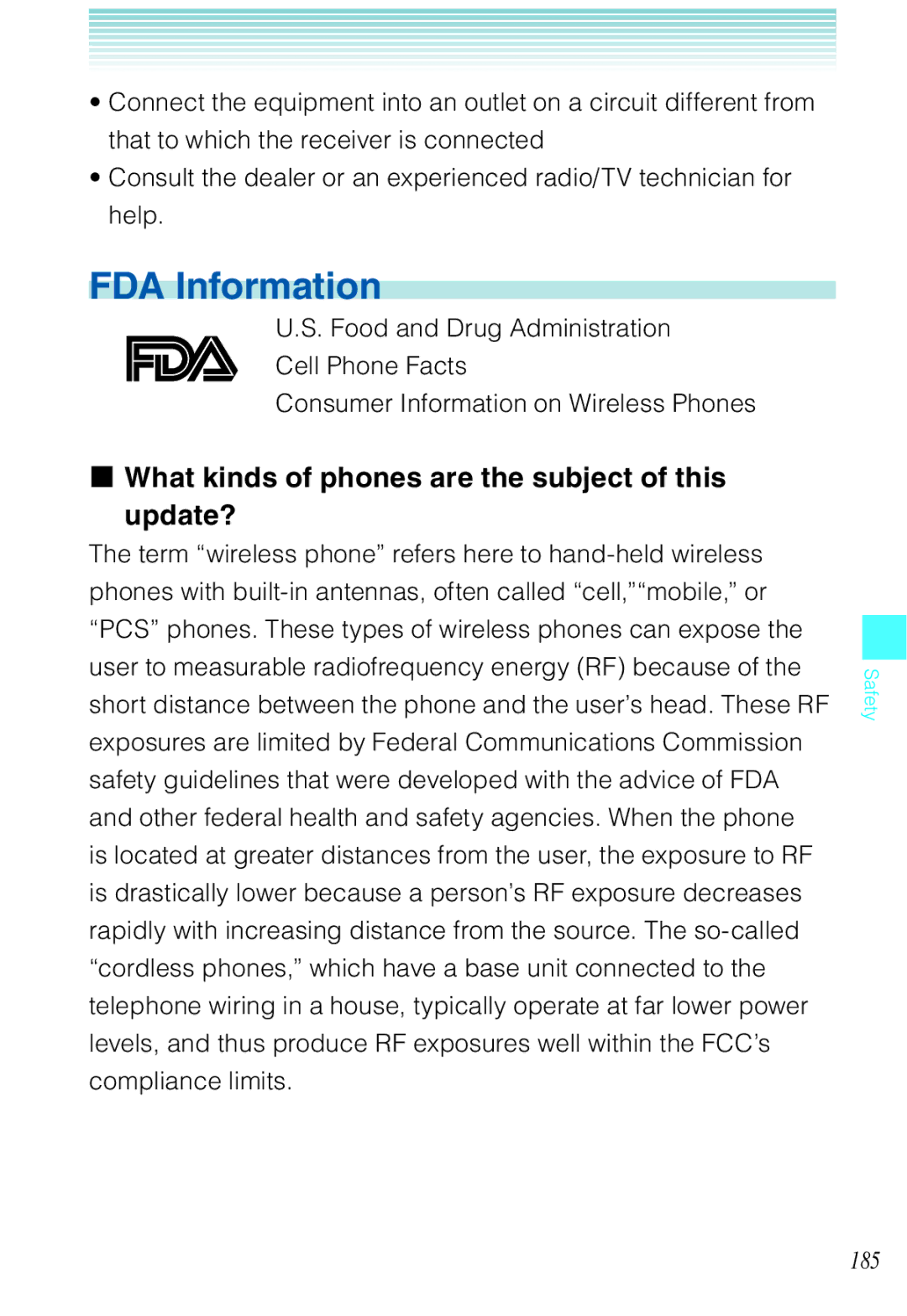 Casio C721 manual FDA Information, What kinds of phones are the subject of this update? 