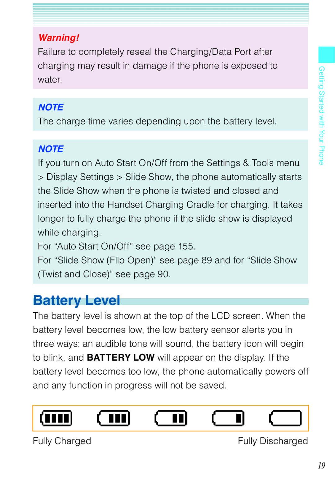 Casio C721 manual Battery Level 