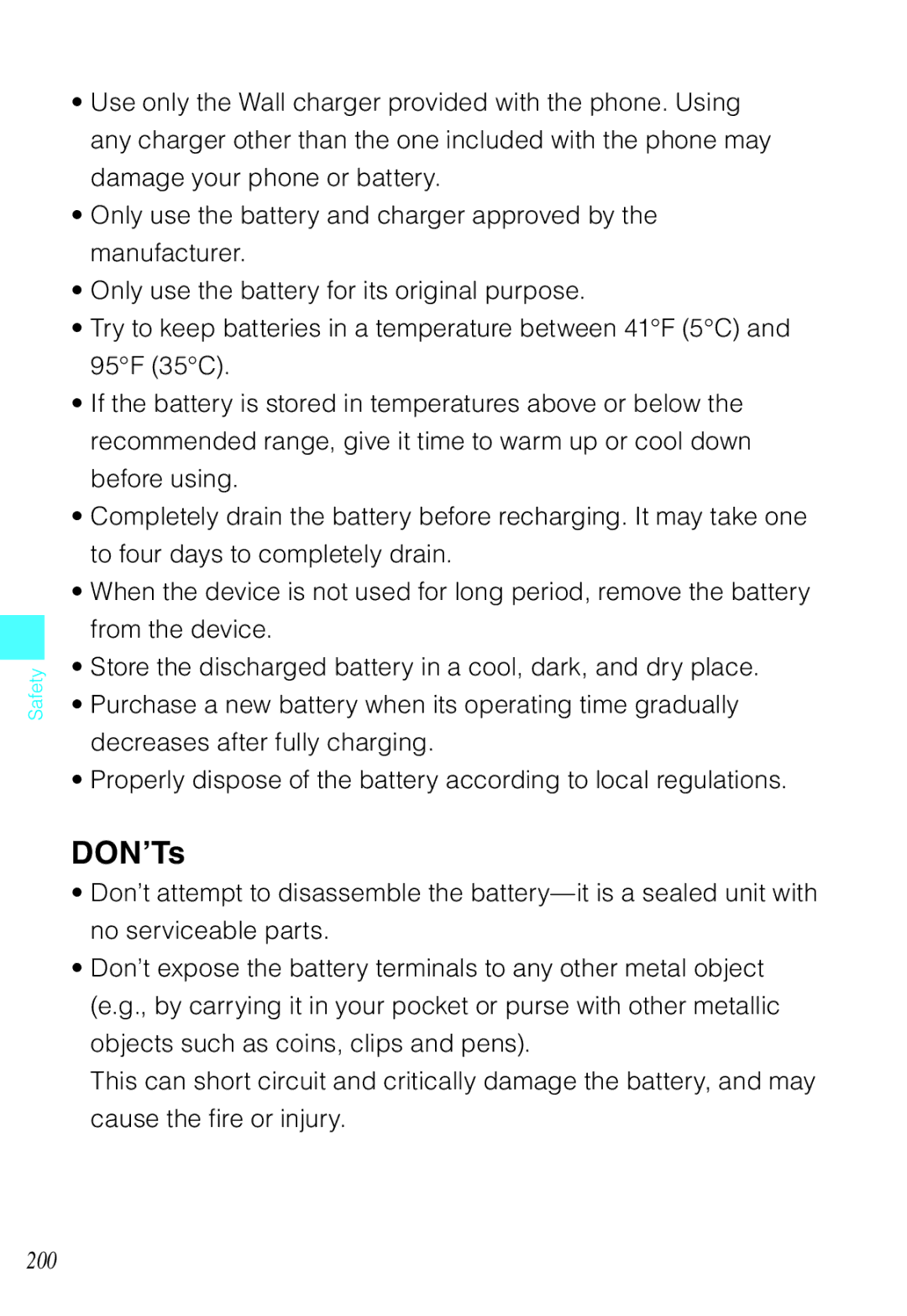 Casio C721 manual DON’Ts 