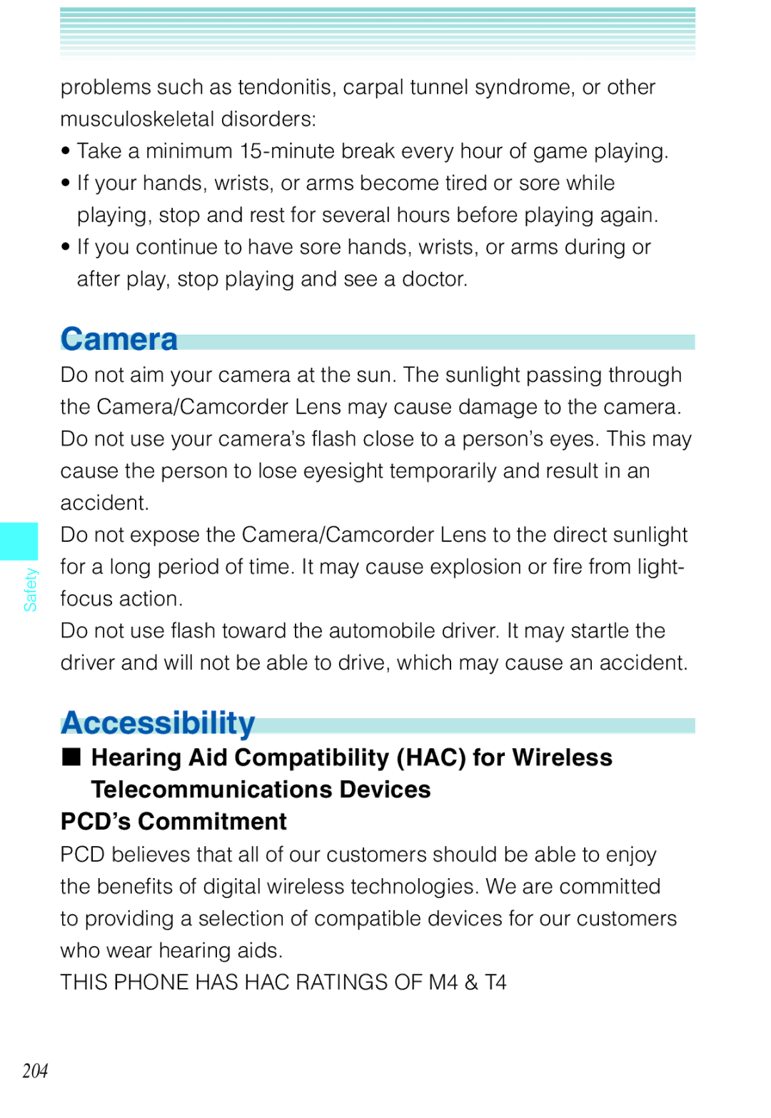 Casio C721 manual Camera, Accessibility 