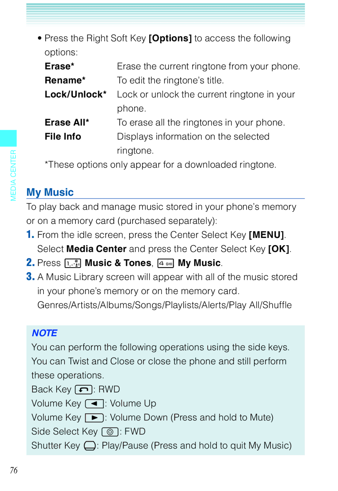 Casio C721 manual My Music 