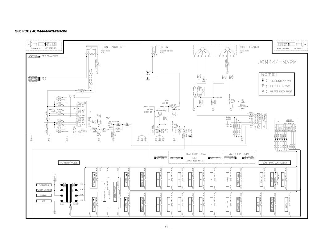 Casio casio electronic keyboard manual Sub PCBs JCM444-MA2M/MA3M 