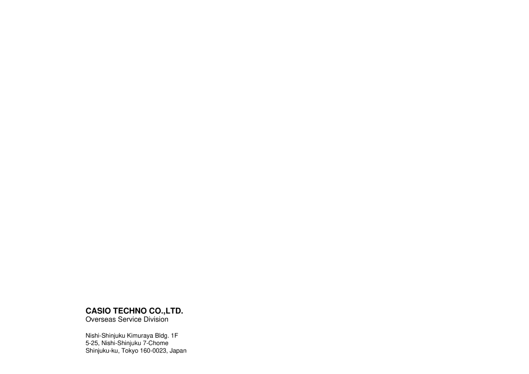 Casio casio electronic keyboard manual Overseas Service Division 