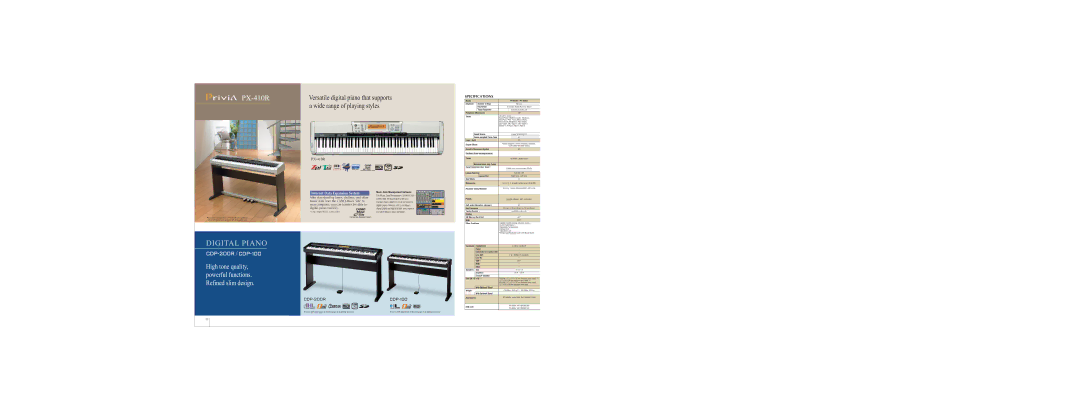 Casio CDP-100 specifications Digital Piano 