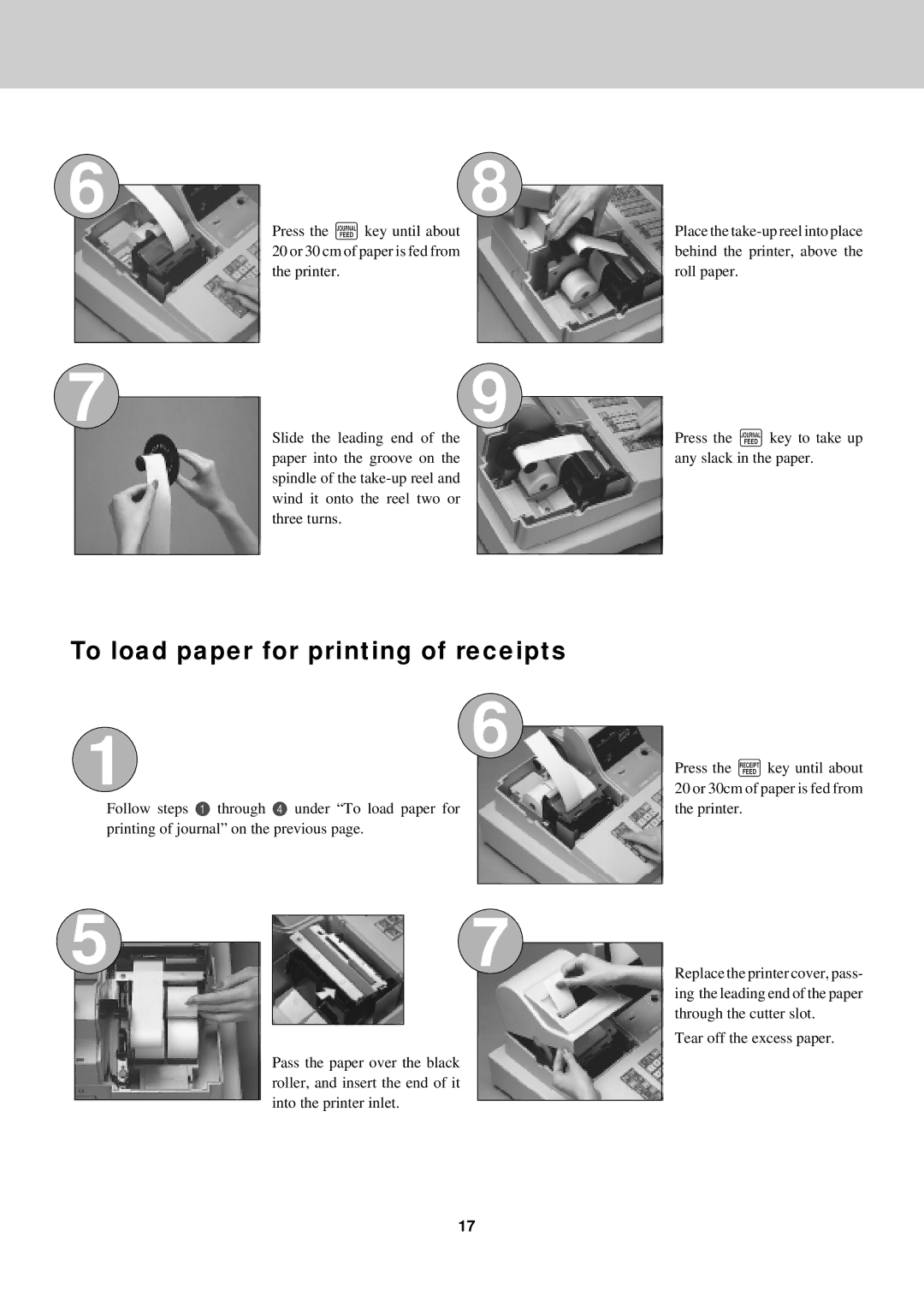 Casio CE-2400O instruction manual To load paper for printing of receipts 