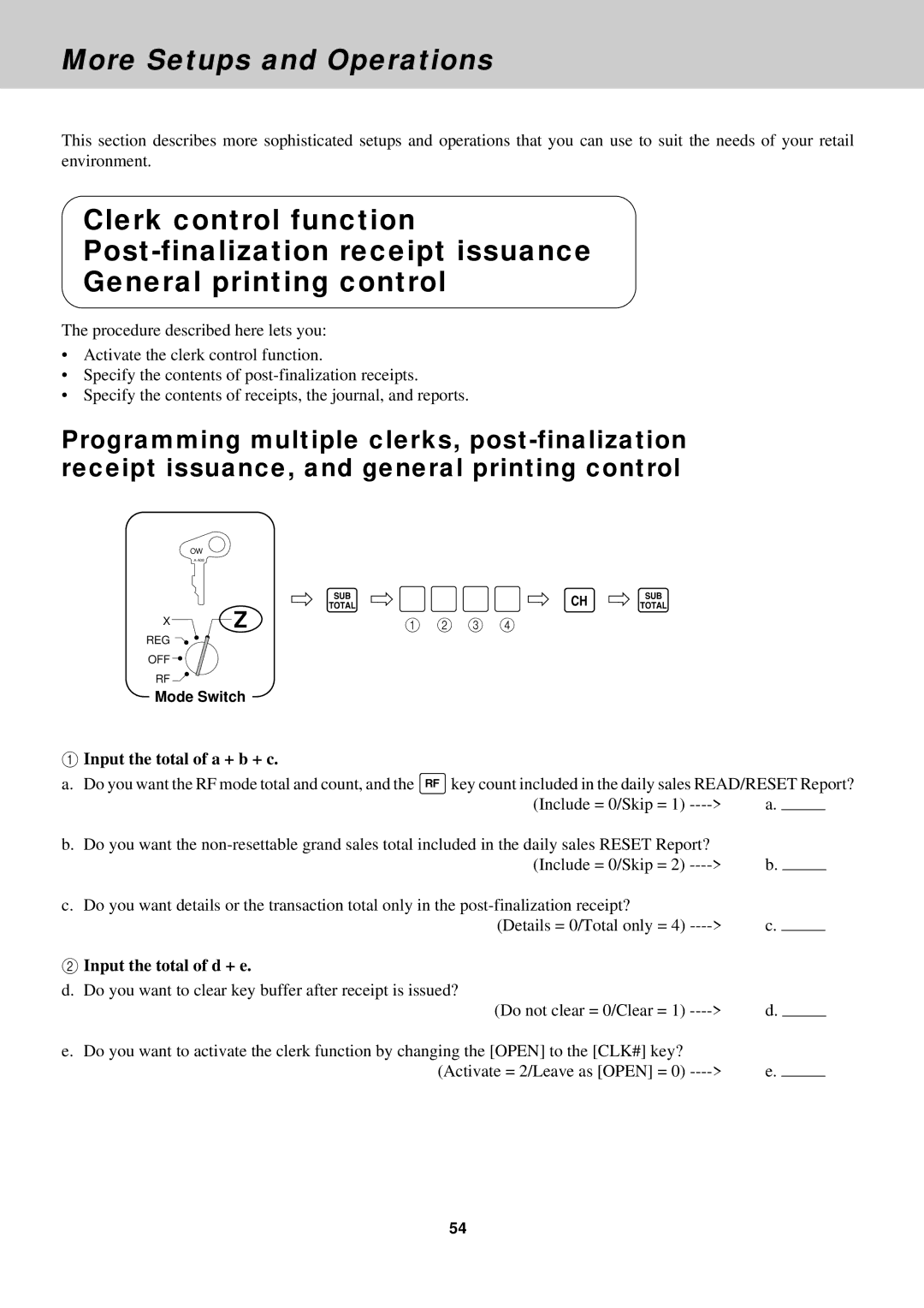 Casio CE-2400O instruction manual More Setups and Operations, Input the total of a + b + c 